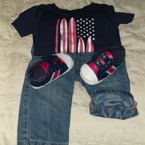 EUC TOMMY HILFIGER  jeanS,shirt and shoe set